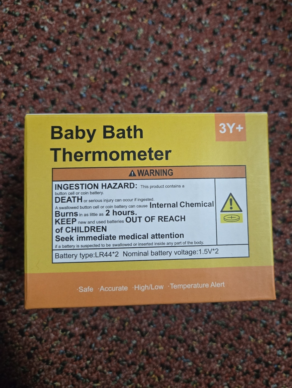 Baby Bath Thermometer - Yellow - Unbranded